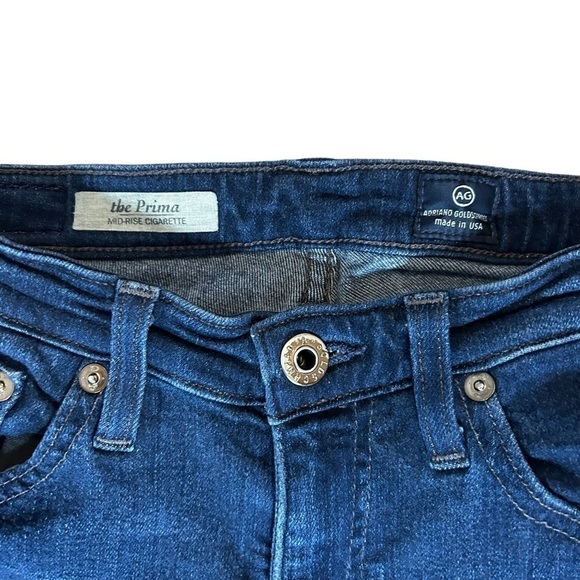 Adriano Goldschmied The Prima Mid Rise Cigarette Dark Wash Jeans made in USA - Picture 8 of 12